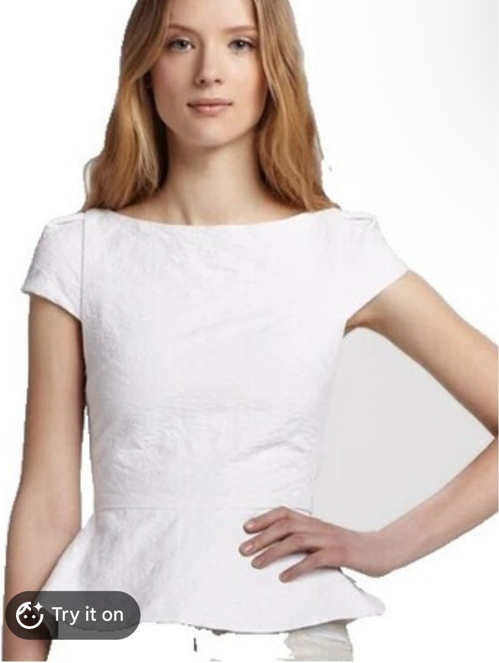 Alice + Olivia Jacquard Peplum Top